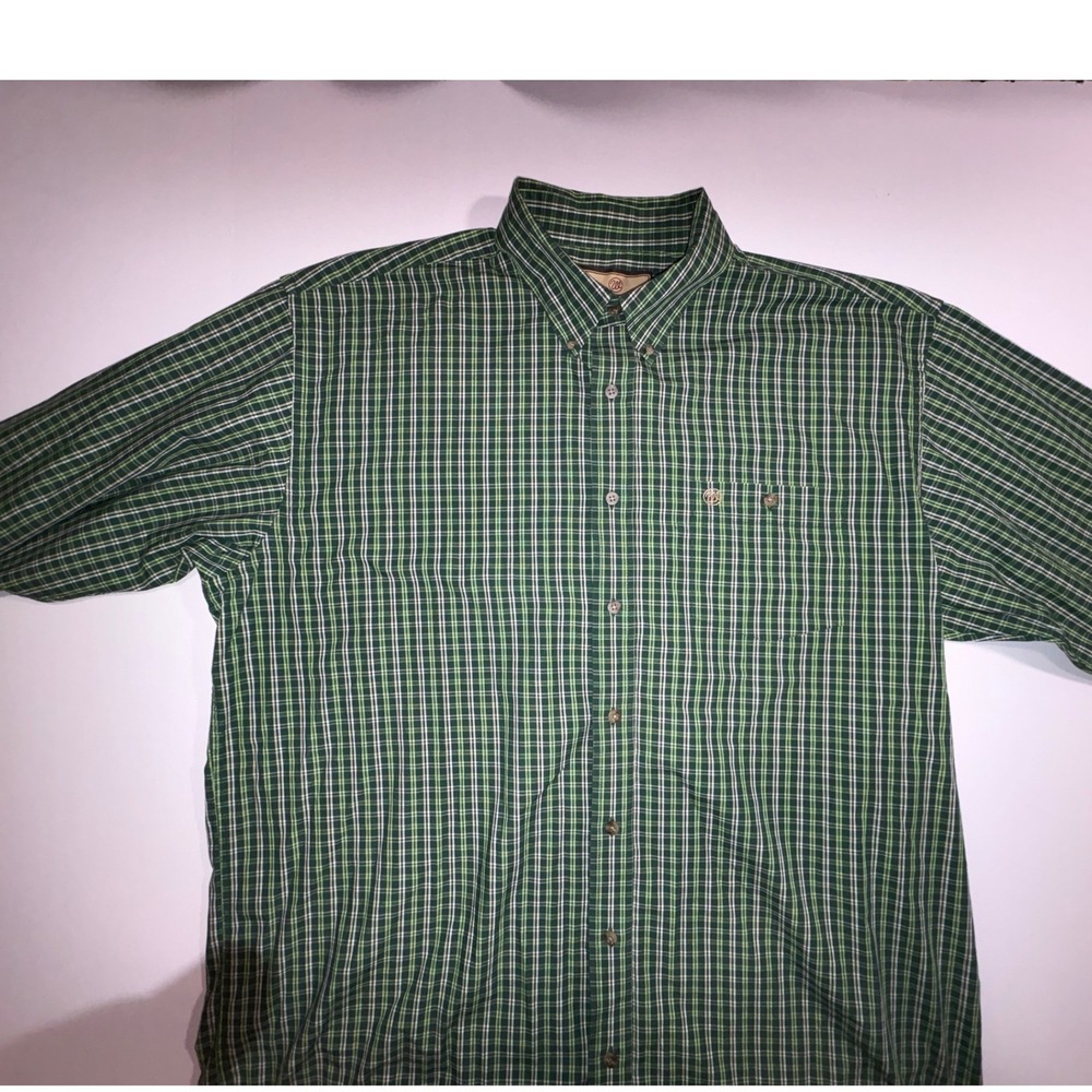Wrangler Men's Green Plaid Long Sleeve Button Down Shirt 2XLT - Picture 2 of 8